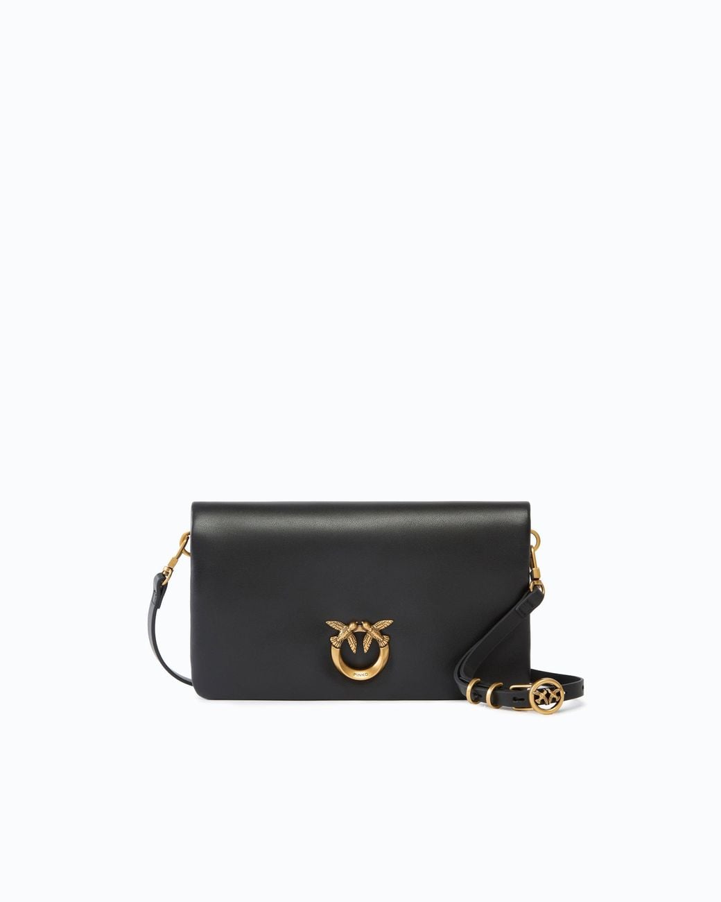 Pinko White Love Bag Click Soft Horizontal Mini Small Crossbody Clutch
