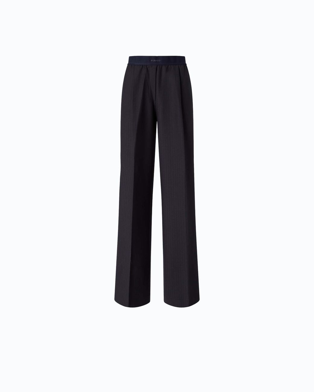 Pinko Blue Stretch Wool-Blend Palazzo Trousers