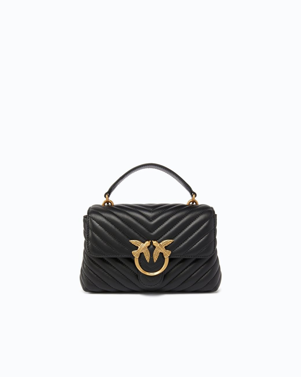 Pinko Black Mini Handbag Lady Love Bag Puff Chevron