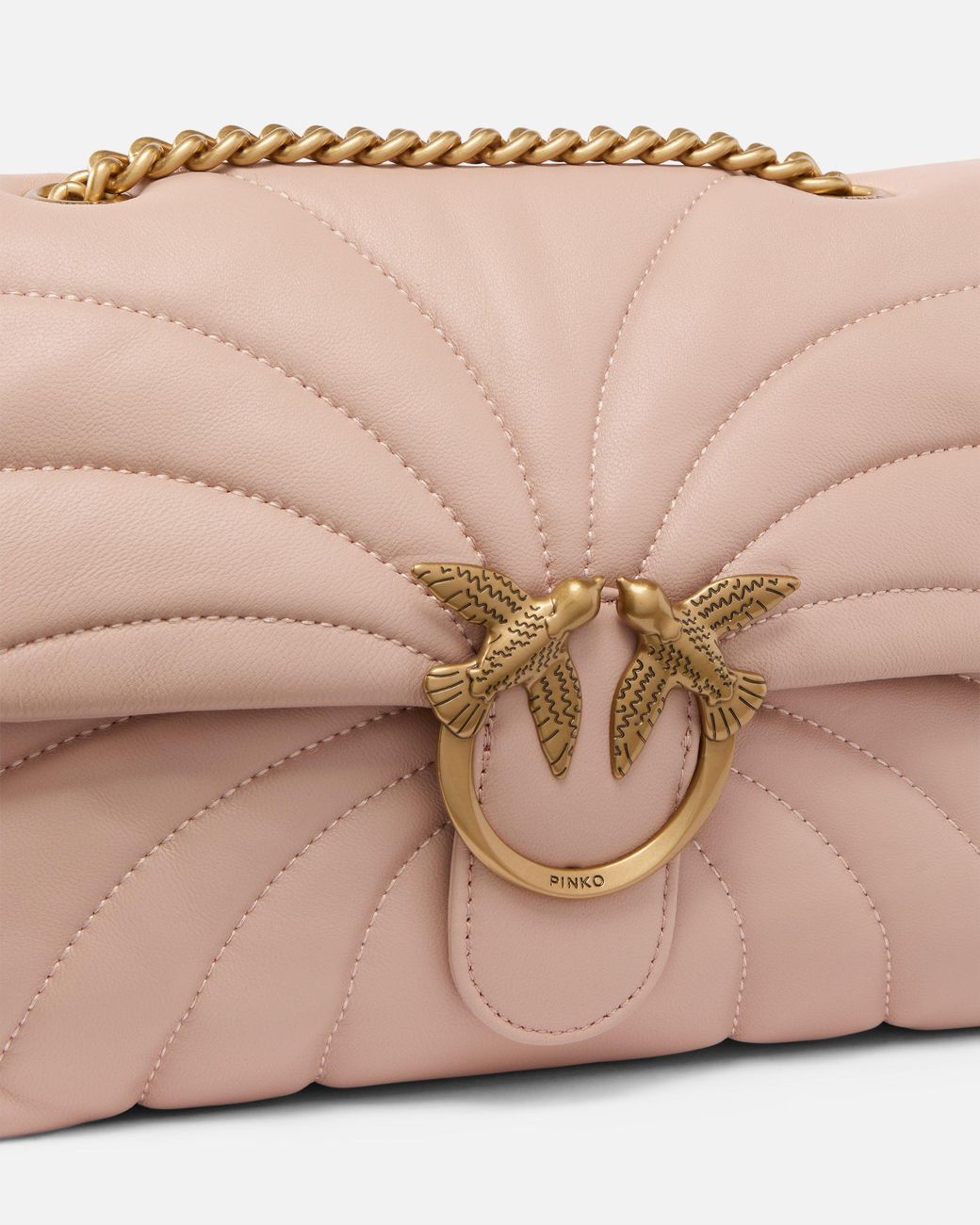 Pinko Pink Love Bag Puff Large Butterfly Quilt Crossbody Bag