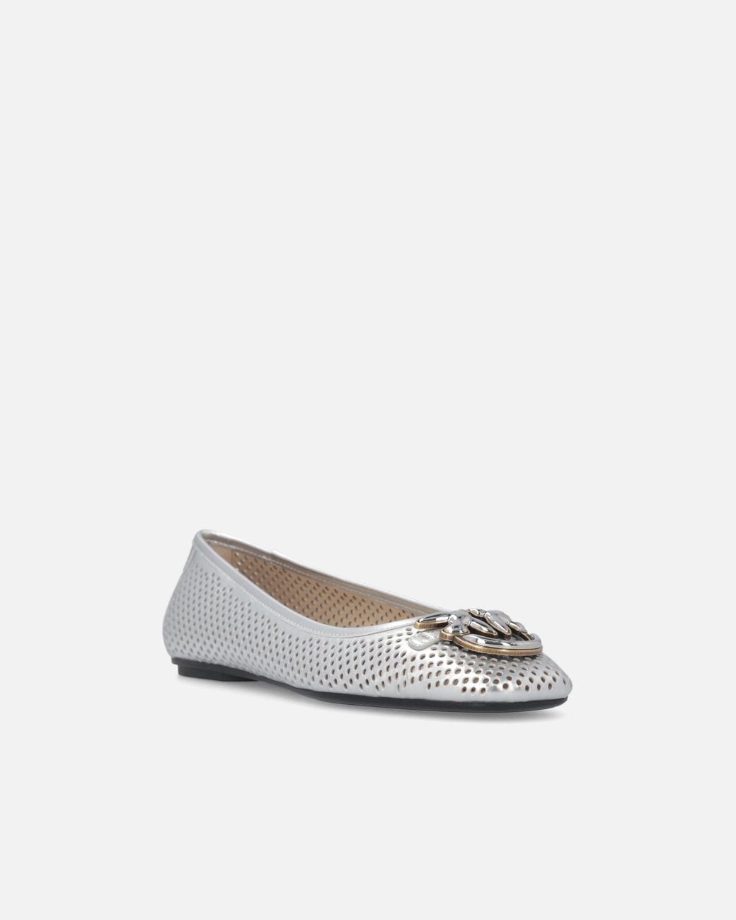 Pinko White Perforated Ballerinas