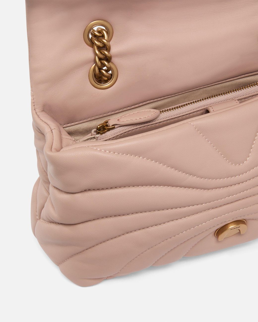 Pinko Pink Love Bag Puff Large Butterfly Quilt Crossbody Bag