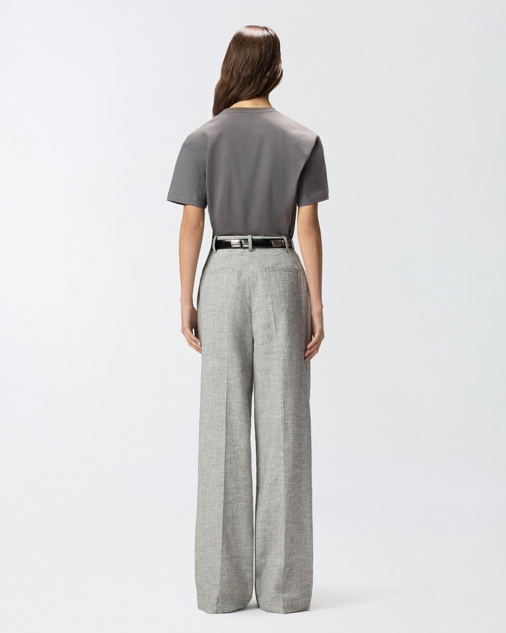 Pinko Gray T-Shirt With Love Birds Jewel Detail