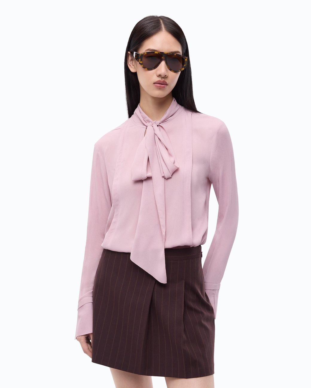 Pinko Pink Blouse With Sash Collar