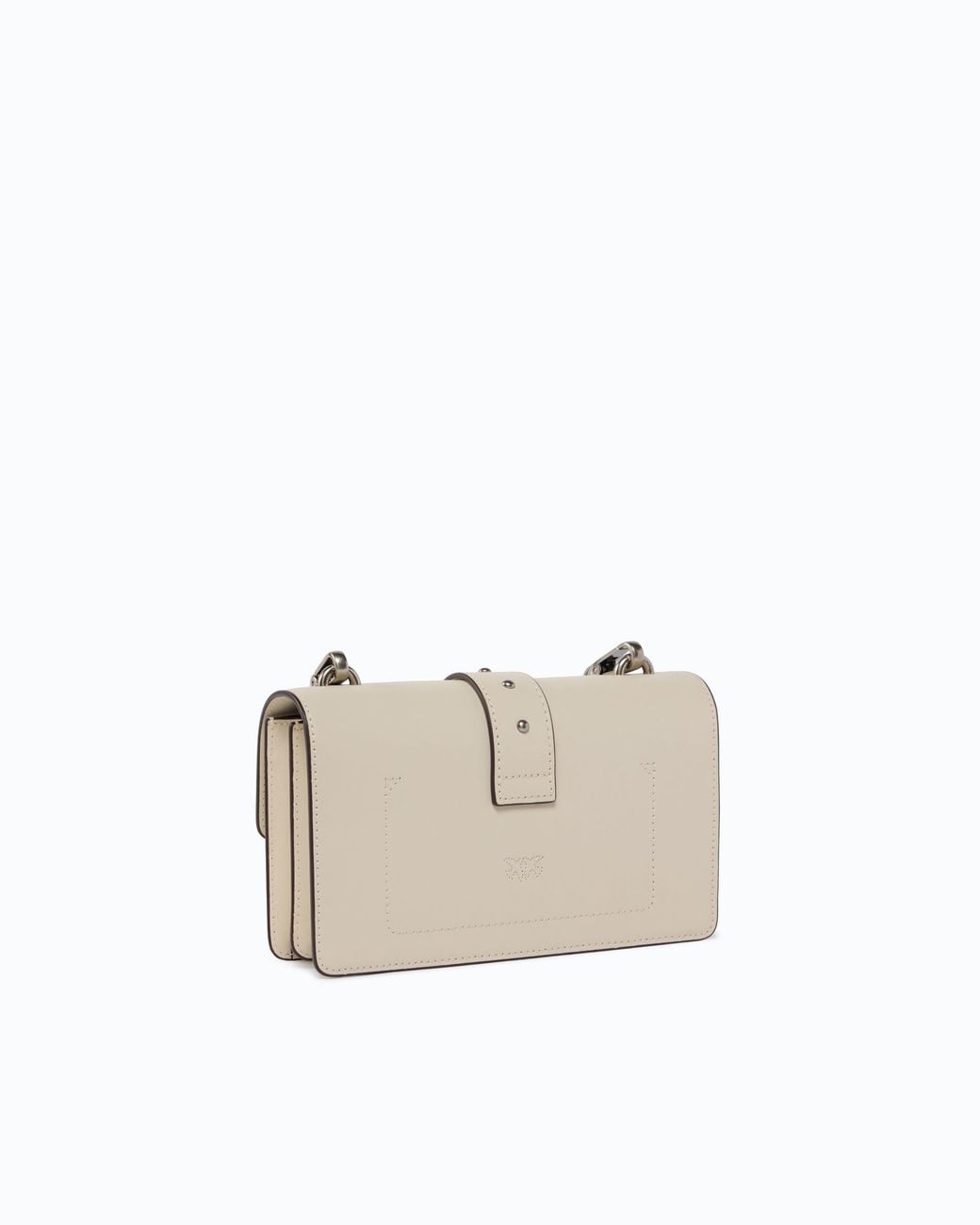 Pinko White Small Love Bag One Leather Shoulder Bag With New Buckle