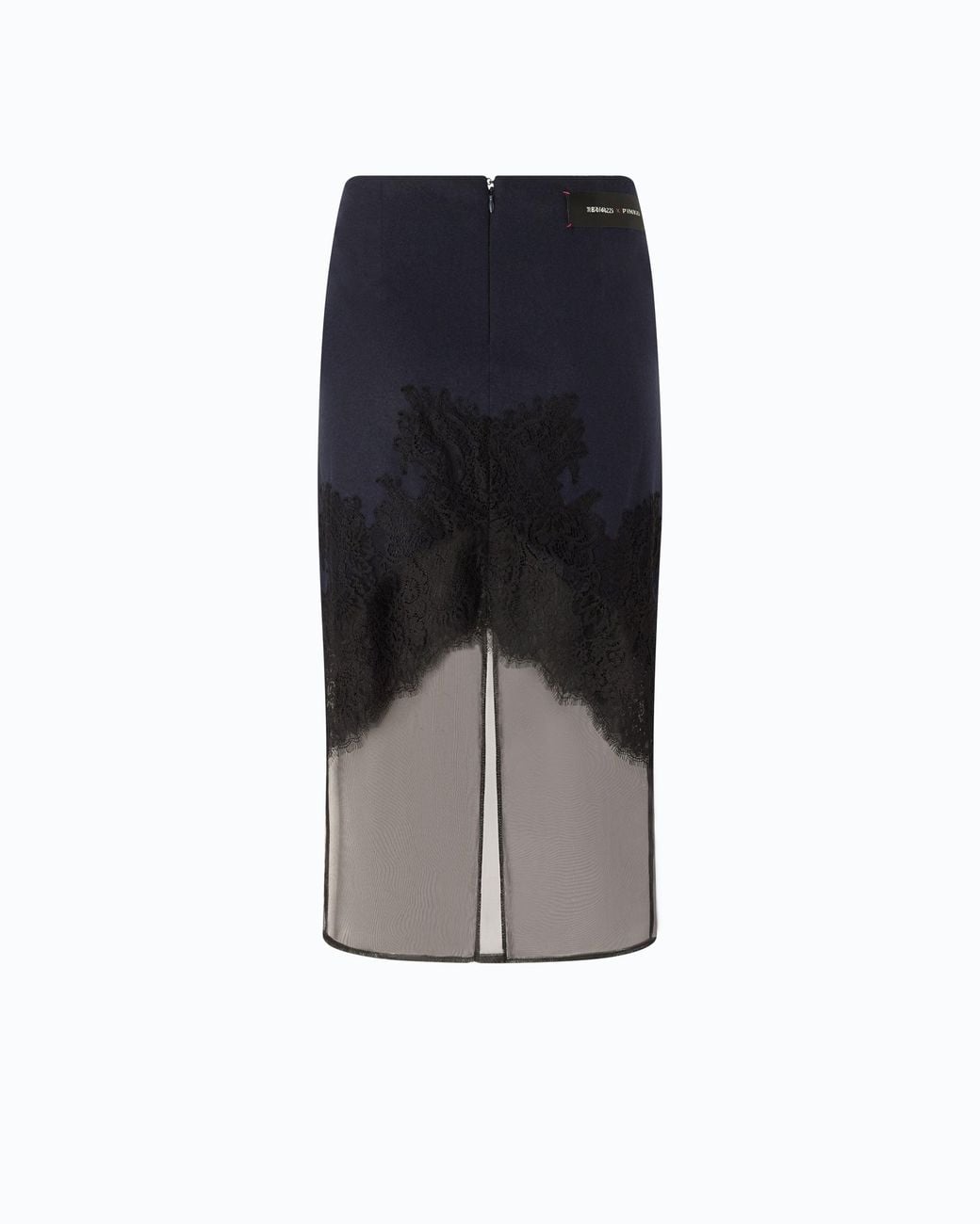 Pinko Blue Pencil Skirt With Lace