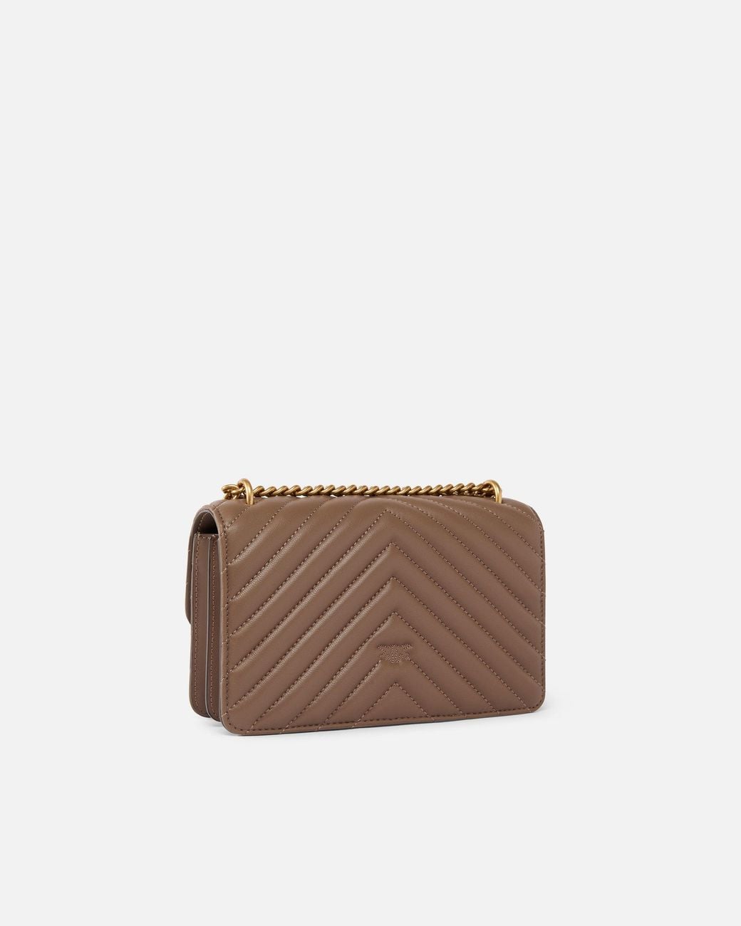 Pinko Brown Small Shoulder Bag Love Bag One Chevron