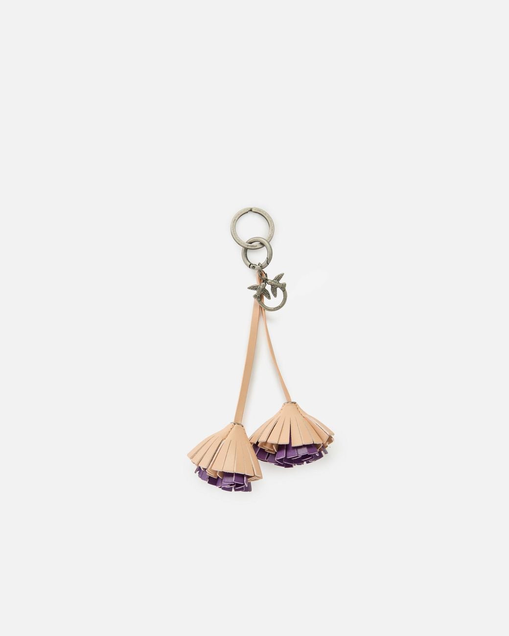 Pinko White Keyring Charm With Flowers