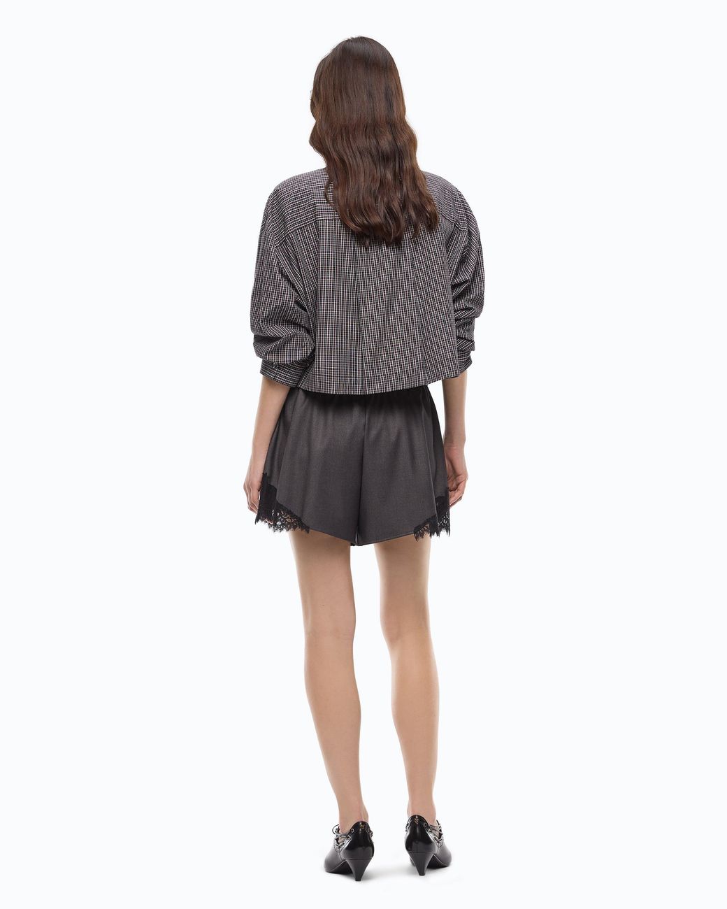 Pinko Black Fluid Shorts With Lace Insert
