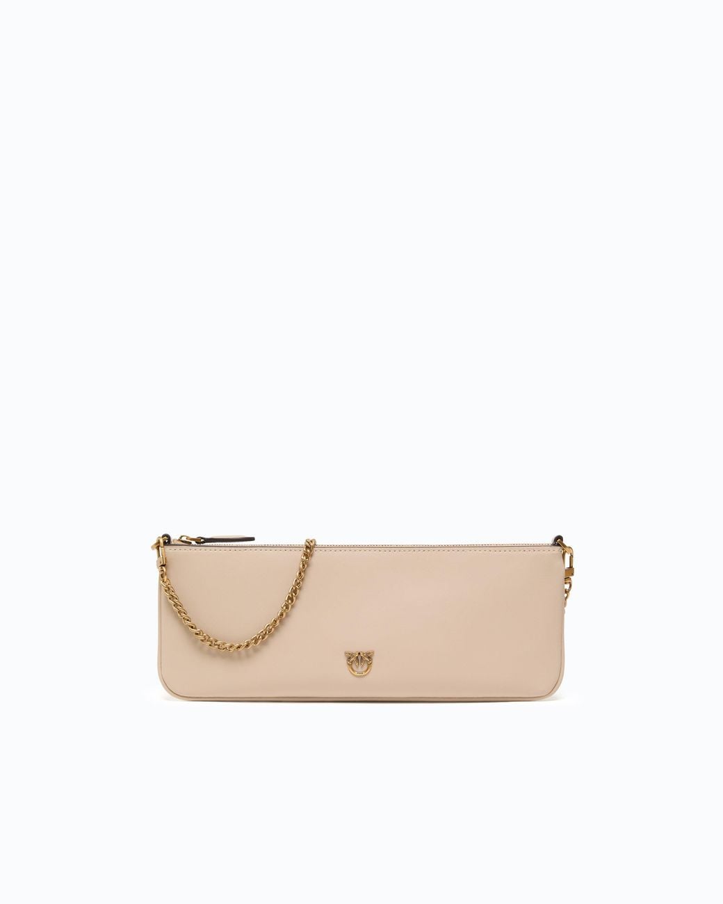 Pinko White New Horizontal Flat Leather Handbag