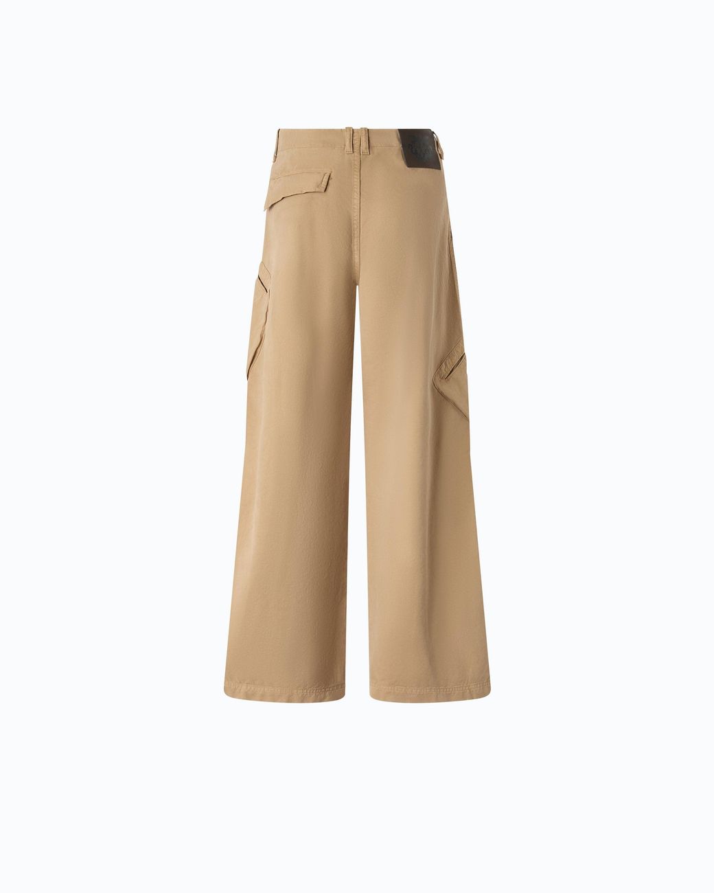 Pinko Natural Gabardine Cargo Trousers With Asymmetric Pockets