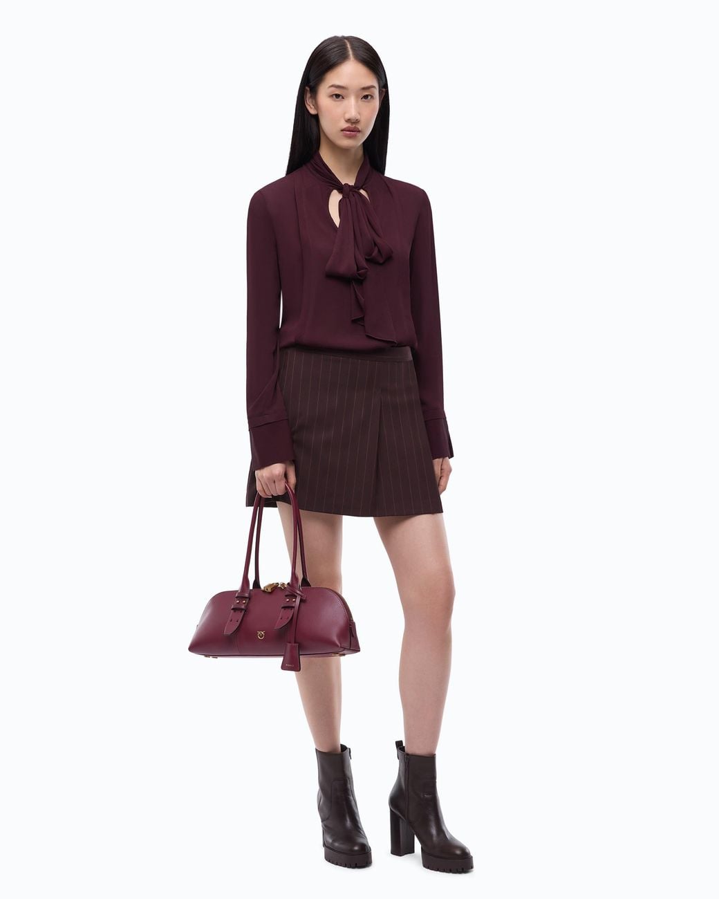 Pinko Purple Blouse With Sash Collar
