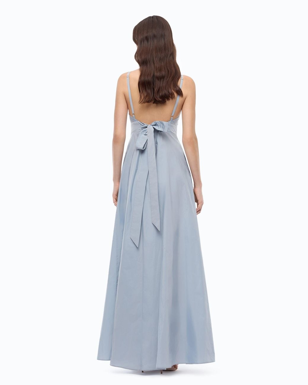 Pinko Blue Long Taffeta Dress With Slit