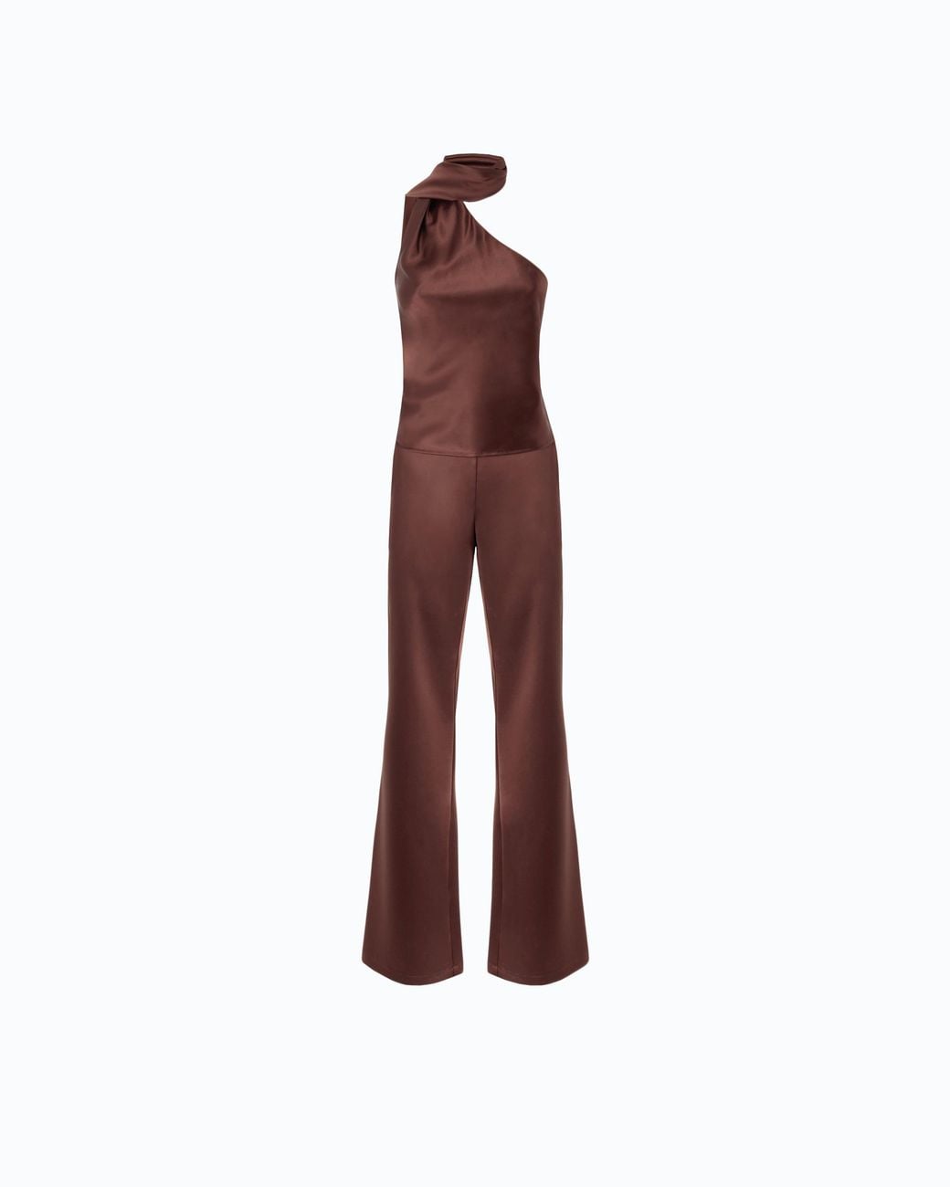 Pinko Purple Long Satin Jumpsuit With Sash