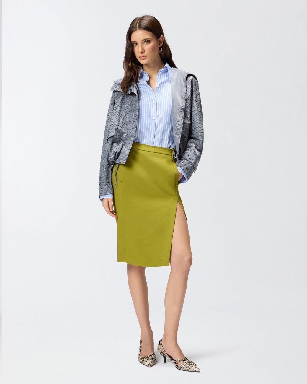Pinko Blue Striped Cotton Shirt With Logo
