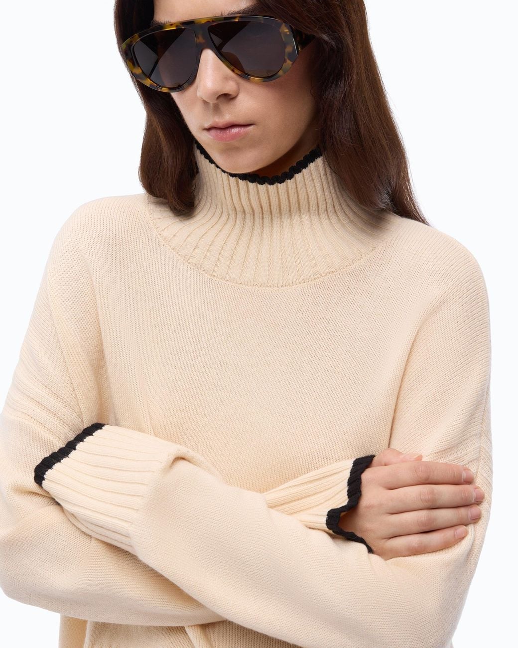 Pinko Natural Wool And Cashmere Turtleneck Sweater
