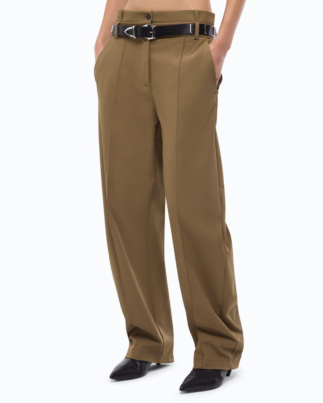 Pinko Natural Barrel-Fit Trousers