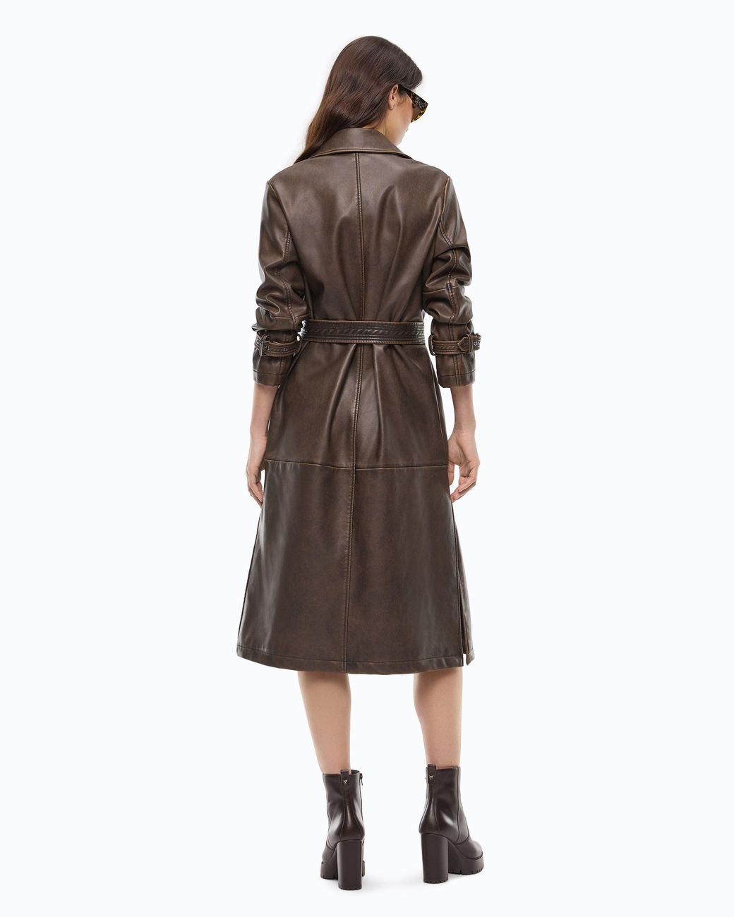 Gabardina Efecto Vintage Con Cinturón Pinko de color Brown