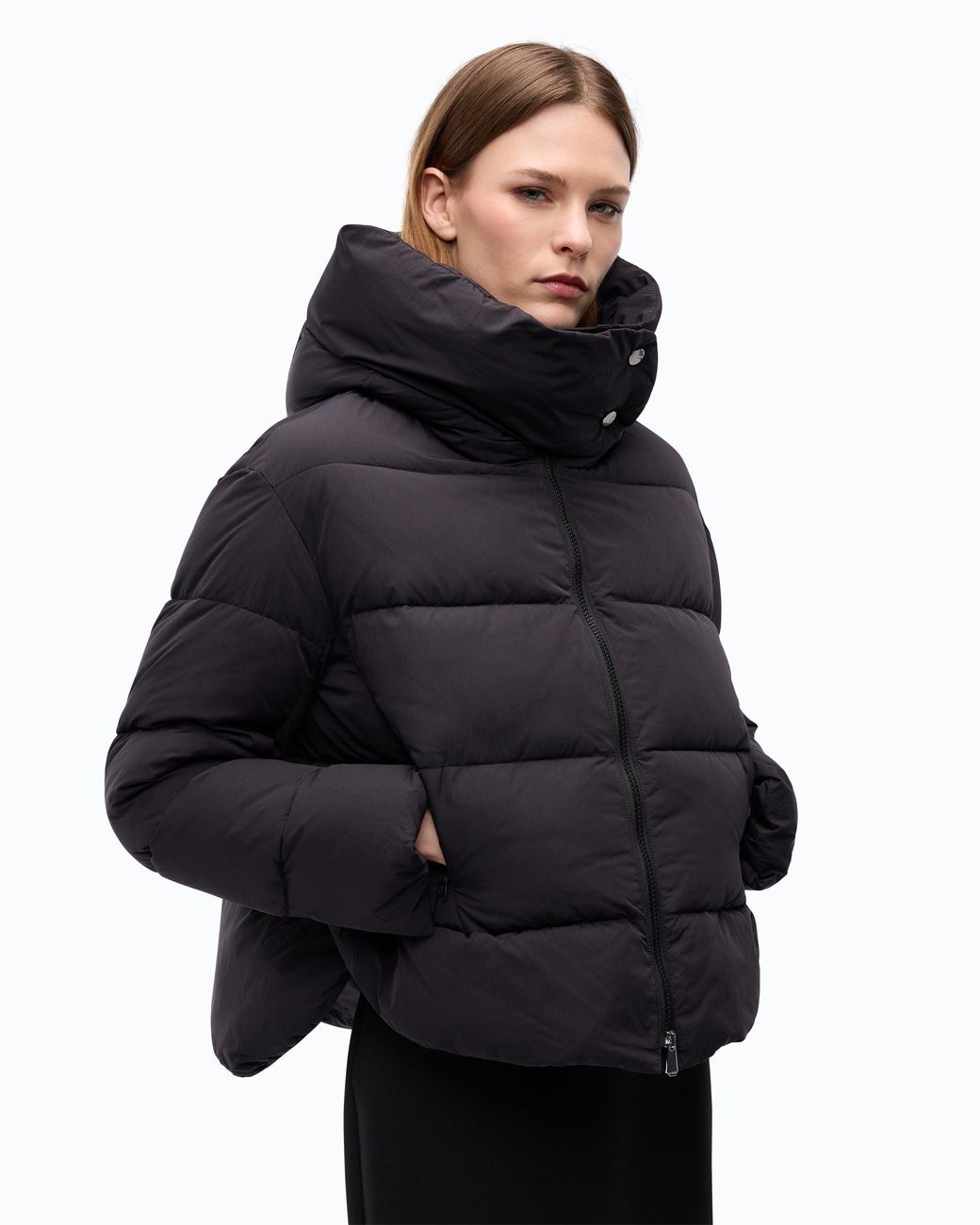 Pinko Blue Technical Canvas Jacket With Hood