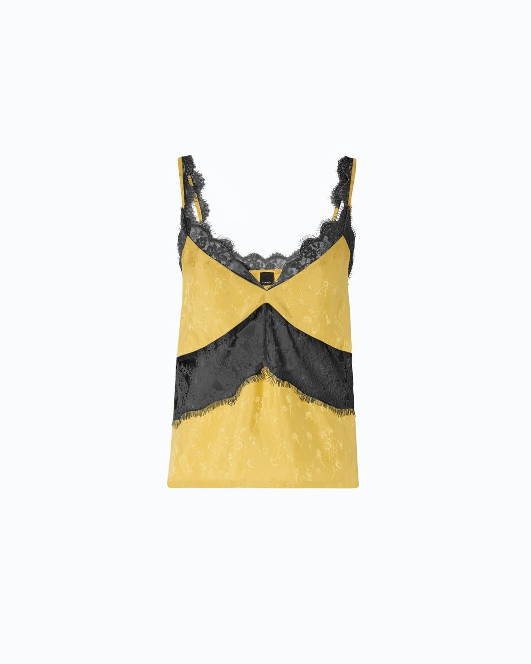 Pinko Yellow Lace Lingerie Top