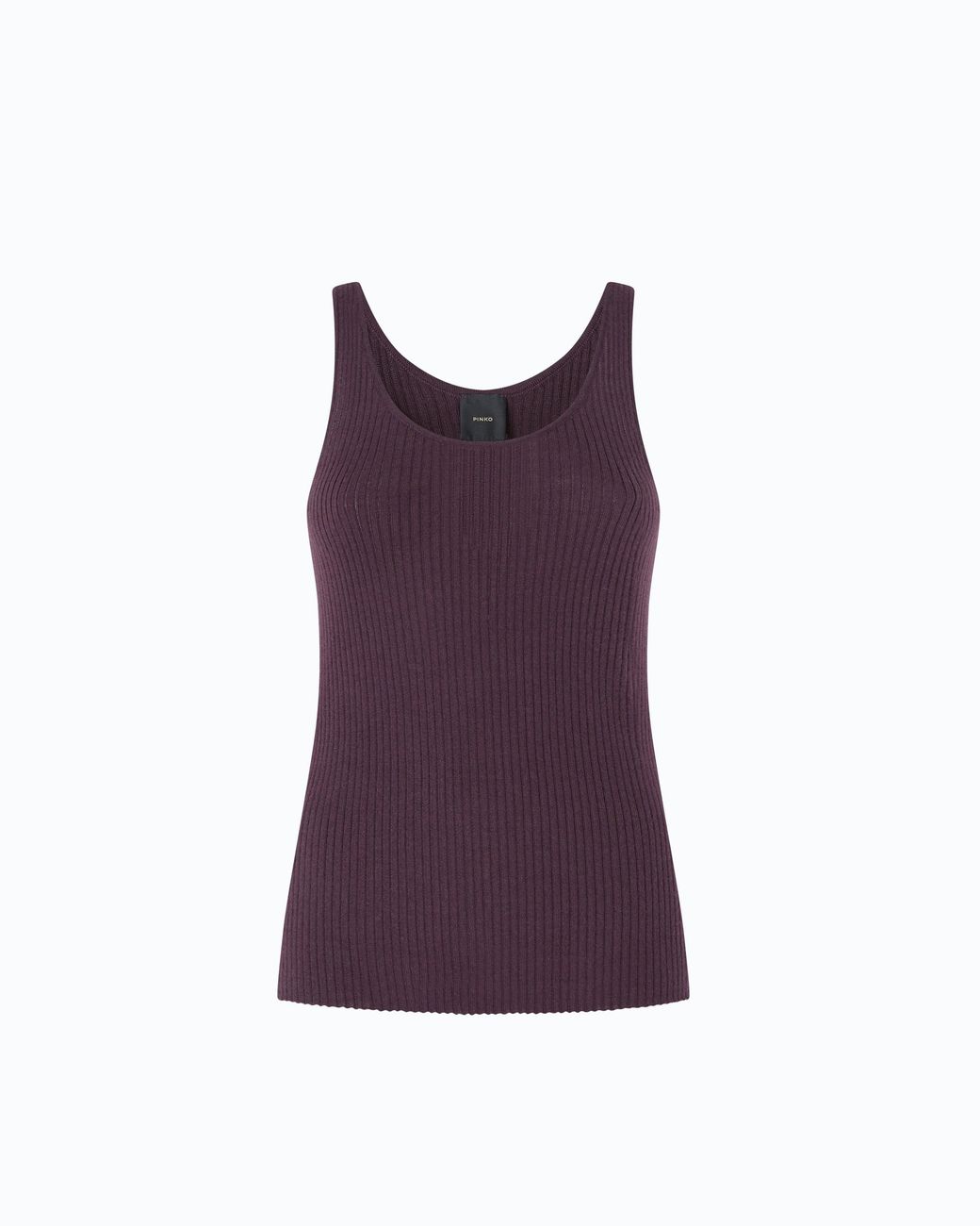 Pinko Purple Ribbed Merino Wool Vest Top