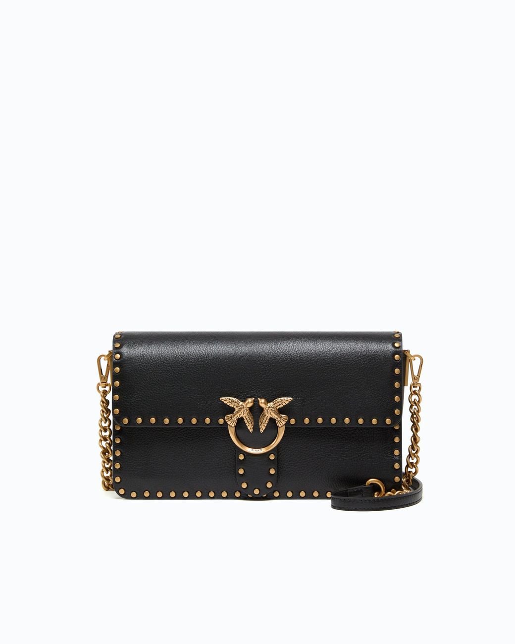 Pinko Black Handbag And Shoulder Love One Slouchy Cl Studs Smal