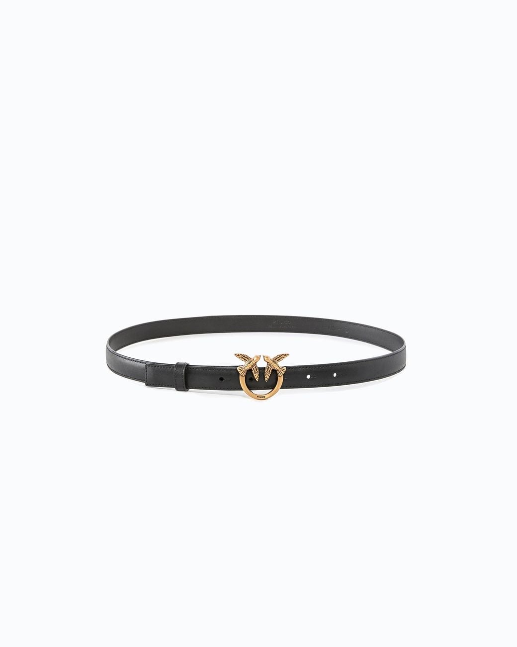 Pinko White Love Birds Thin Leather Belt 2Cm