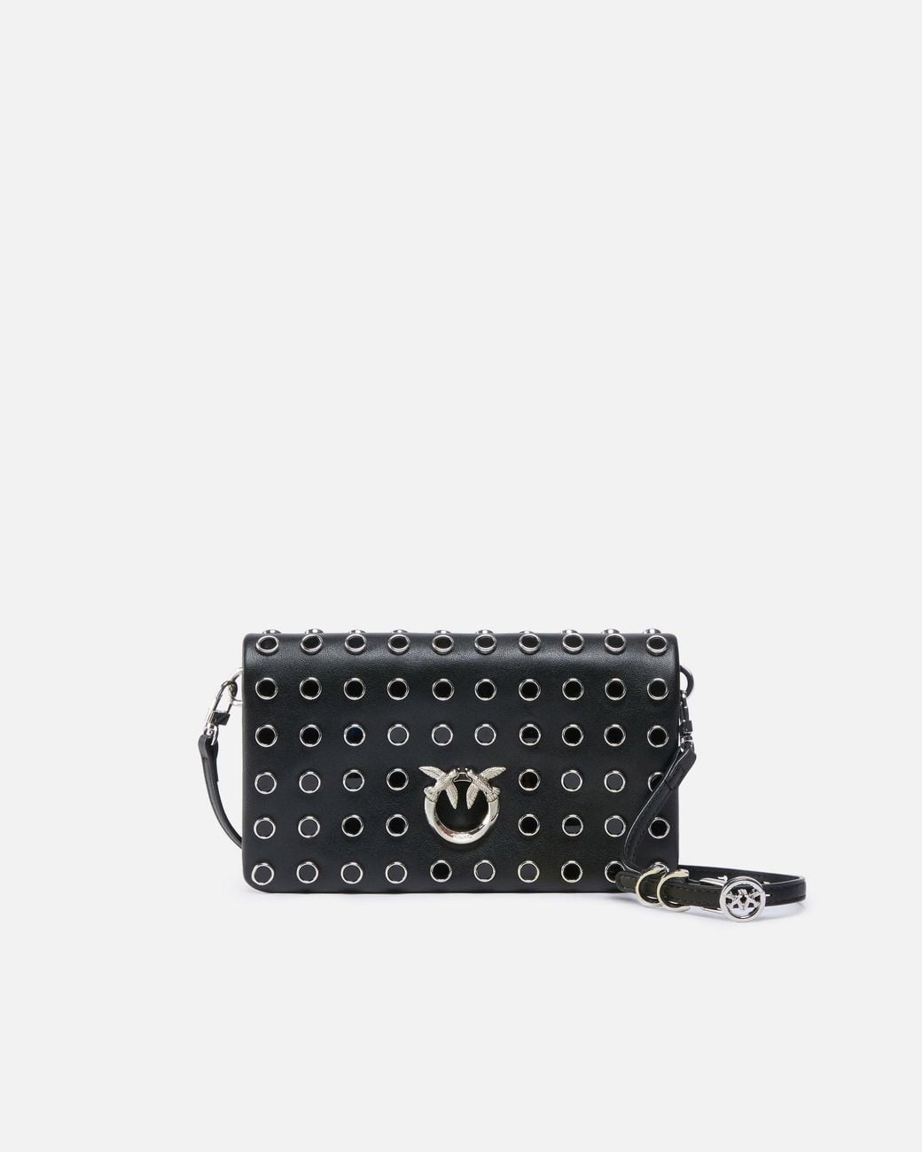 Pinko White Love Bag Click Soft Horizontal Mini Crossbody Clutch