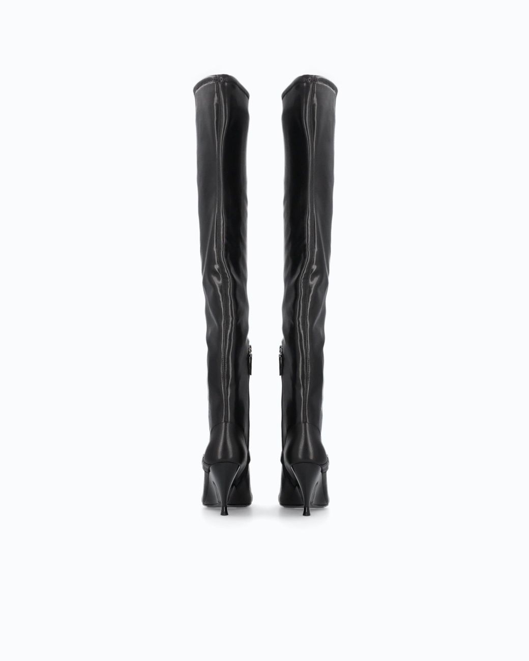 Pinko Black Nappa Leather Boots With Extra-High Leg Shaft