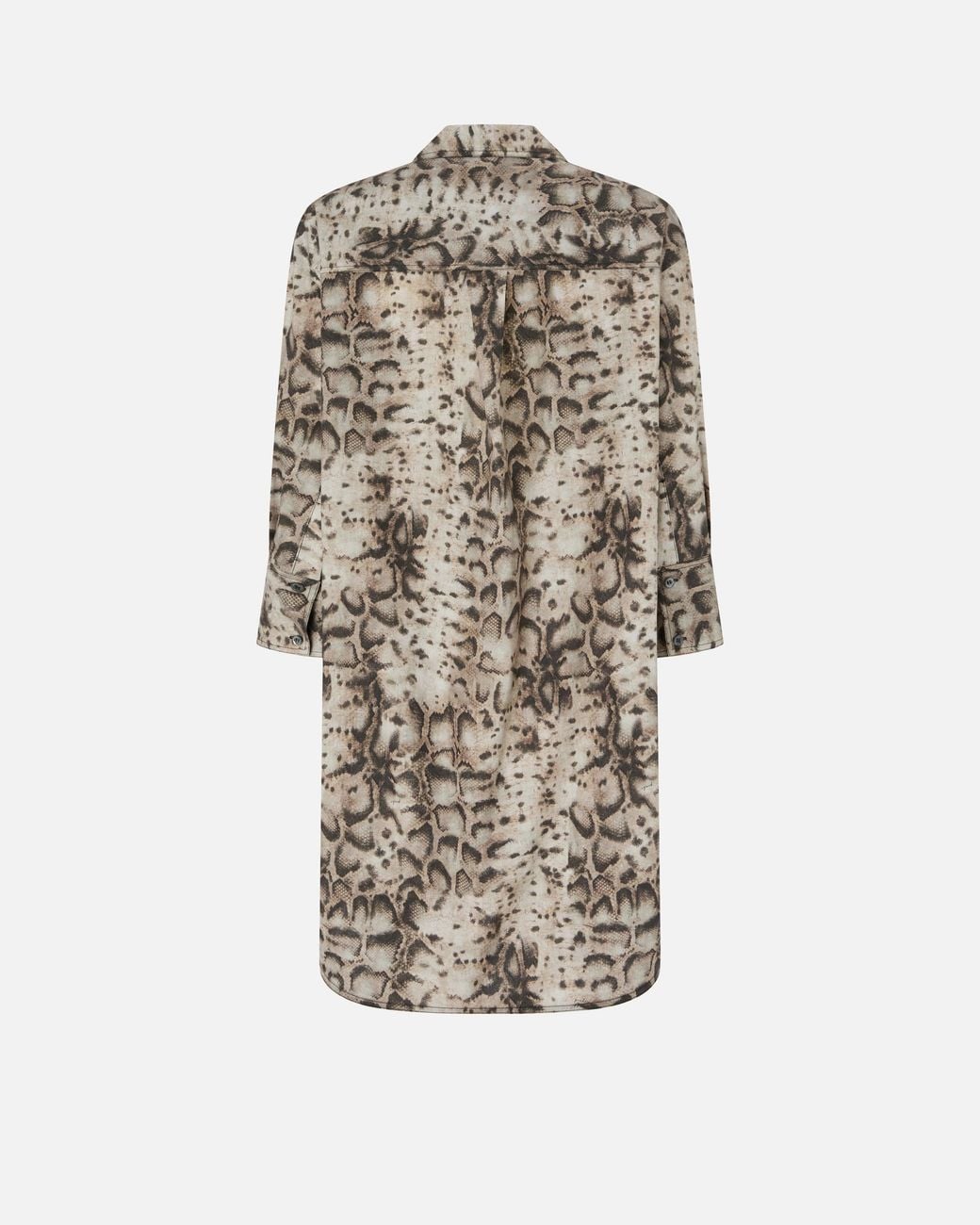 Pinko White Mini Dress With Snake Print And Neckline Ribbons