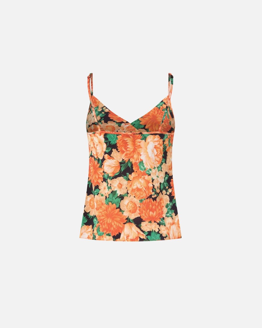 Pinko White Sleeveless Top With Fringing And Floral Print