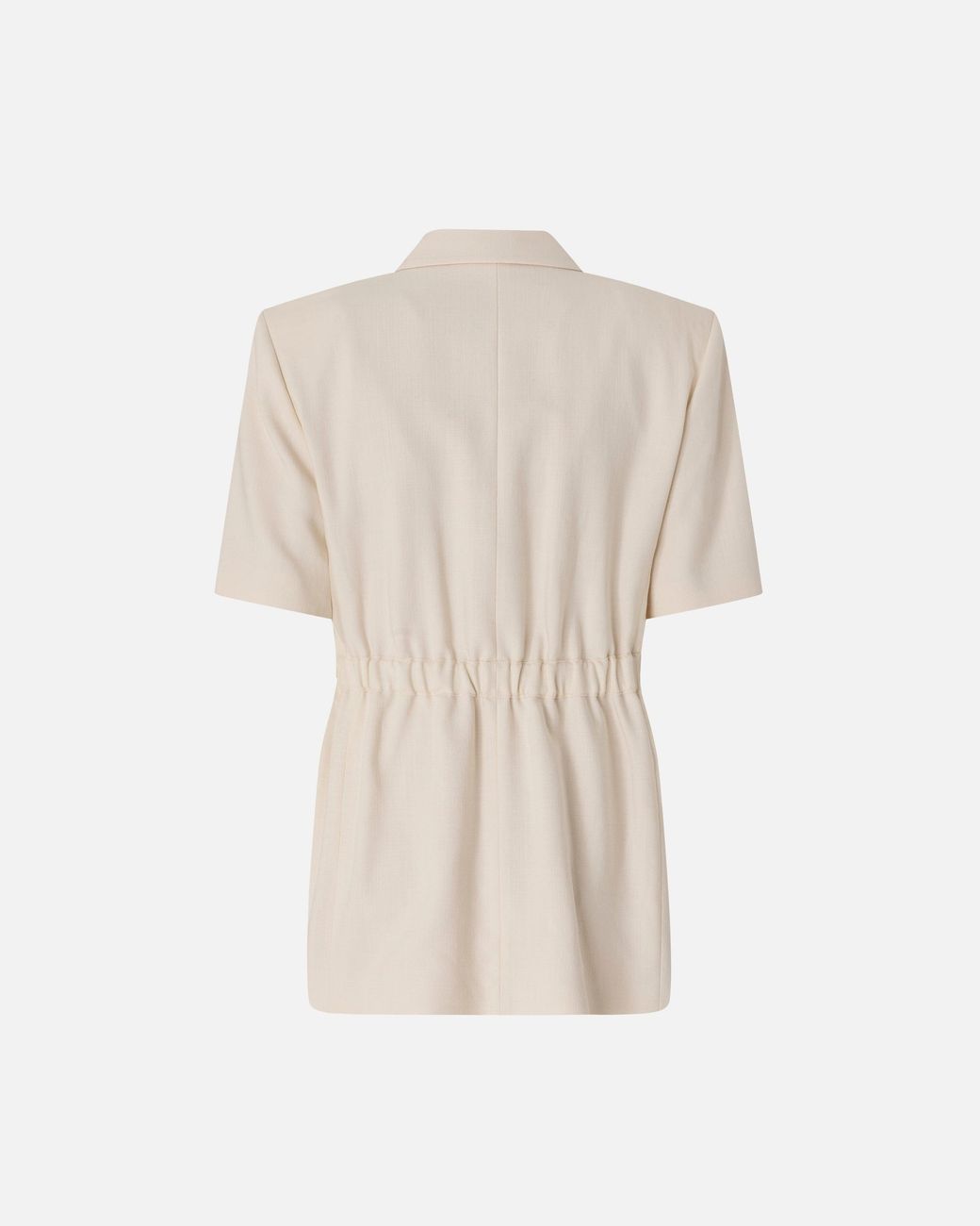 Pinko Natural Short-Sleeved Jacket With Elasticated Waist