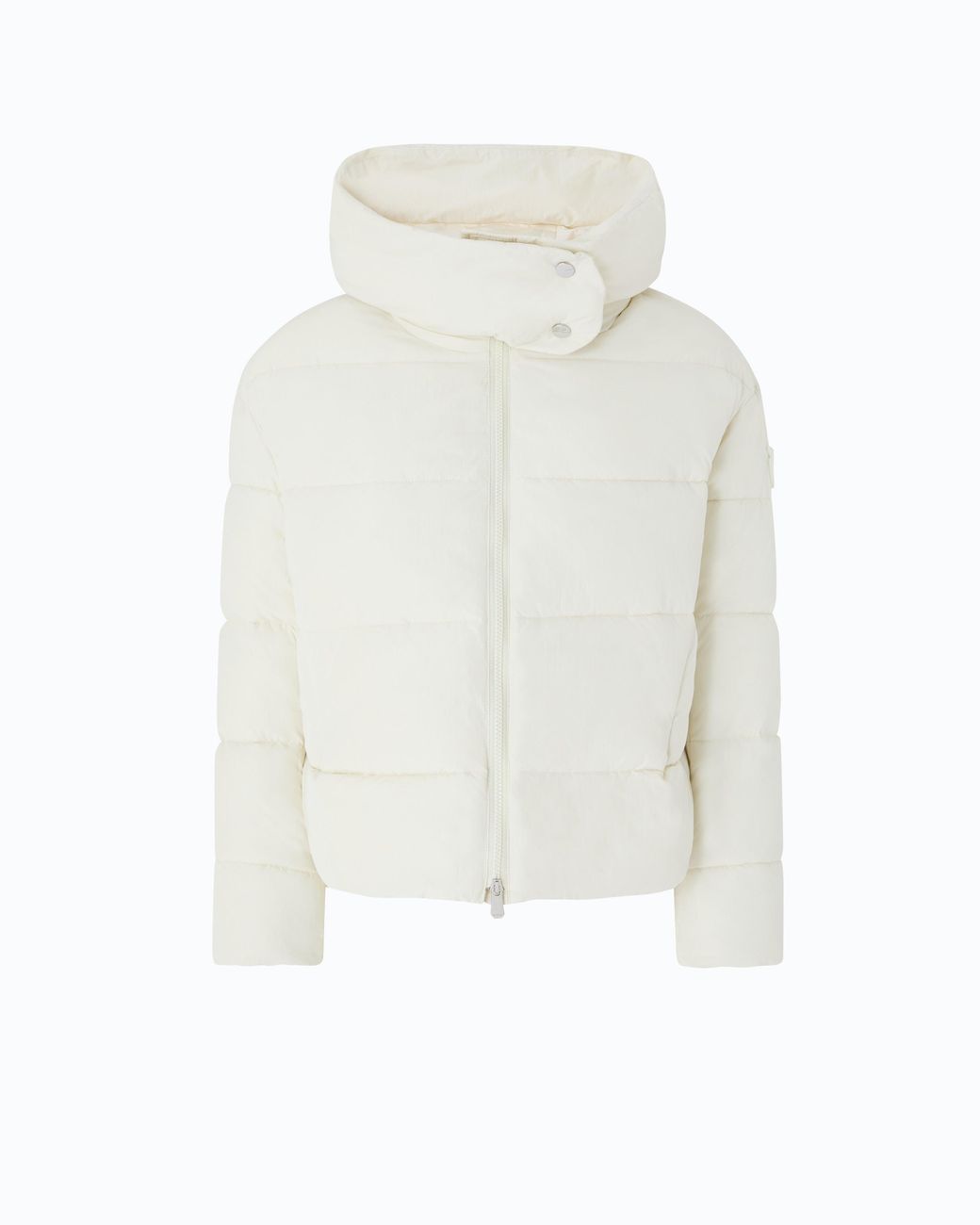 Pinko White Technical Canvas Jacket With Hood