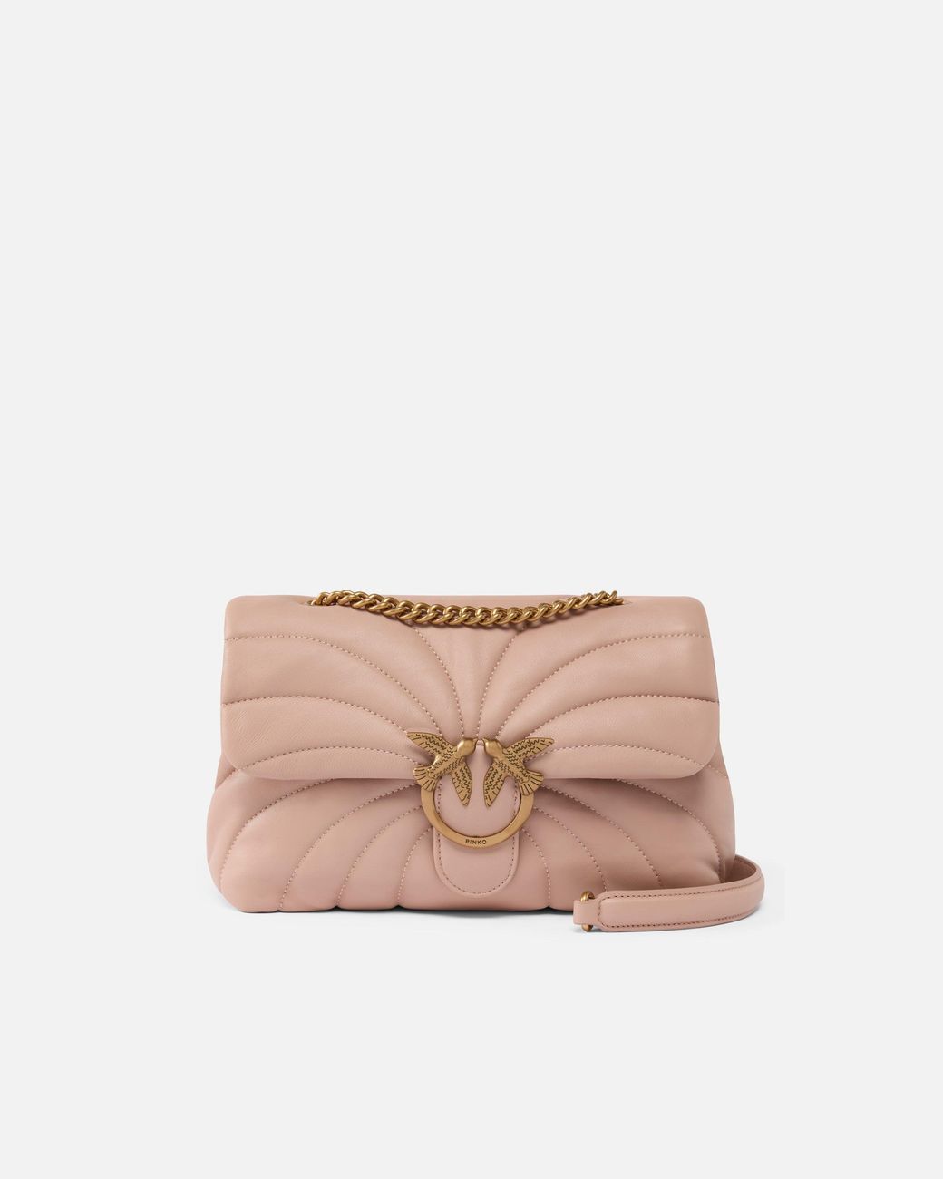Pinko Pink Love Bag Puff Large Butterfly Quilt Crossbody Bag