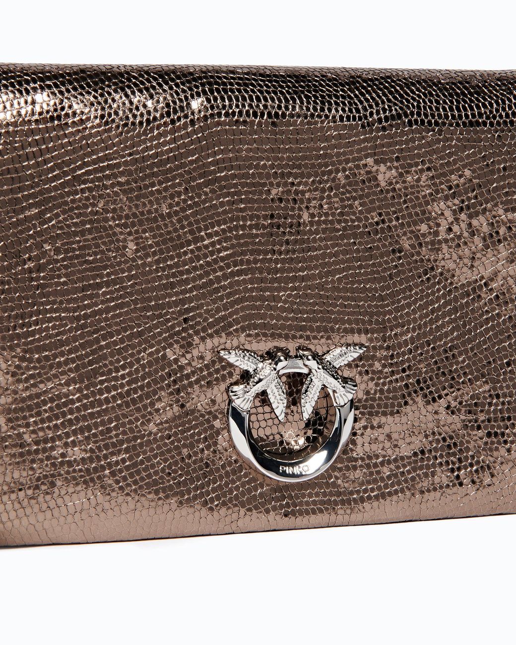 Pinko White Love Bag Click Soft Horizontal Small Crossbody Clutch
