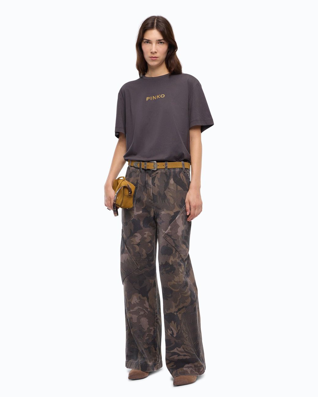 Pinko Blue Too Glam To Give A Damn T-Shirt With Rhinestones