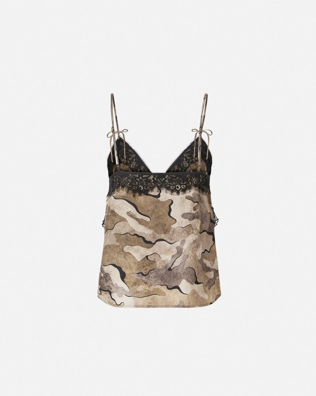 Pinko White Camouflage Top With Lace