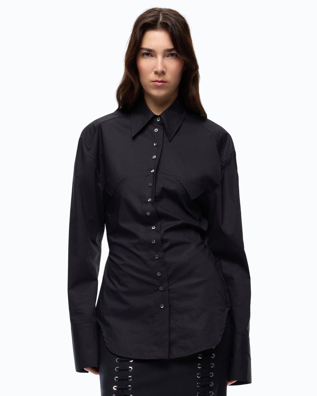 Pinko Black Slim-Fit Shirt With Drawstring