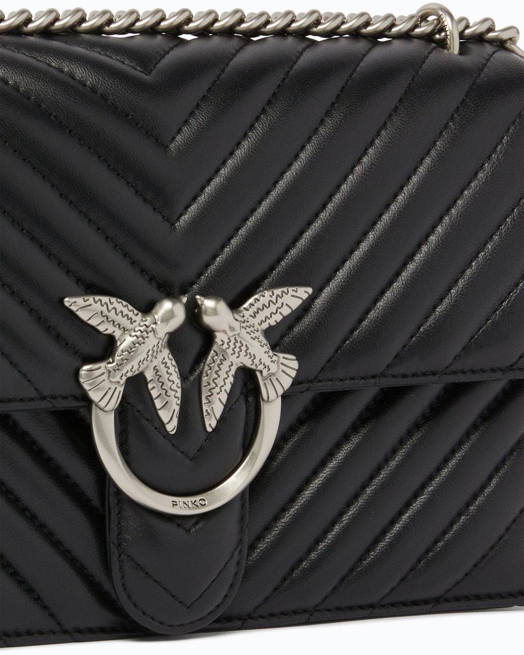 Pinko Black Classic Love Bag One Chevron