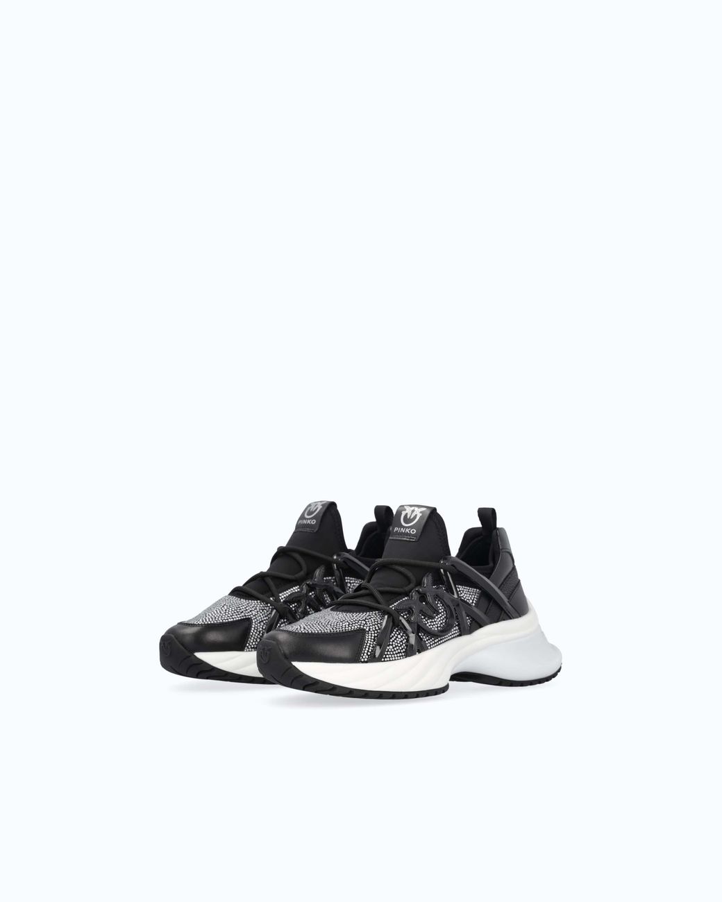 Pinko White Ariel Sneakers With Crystals