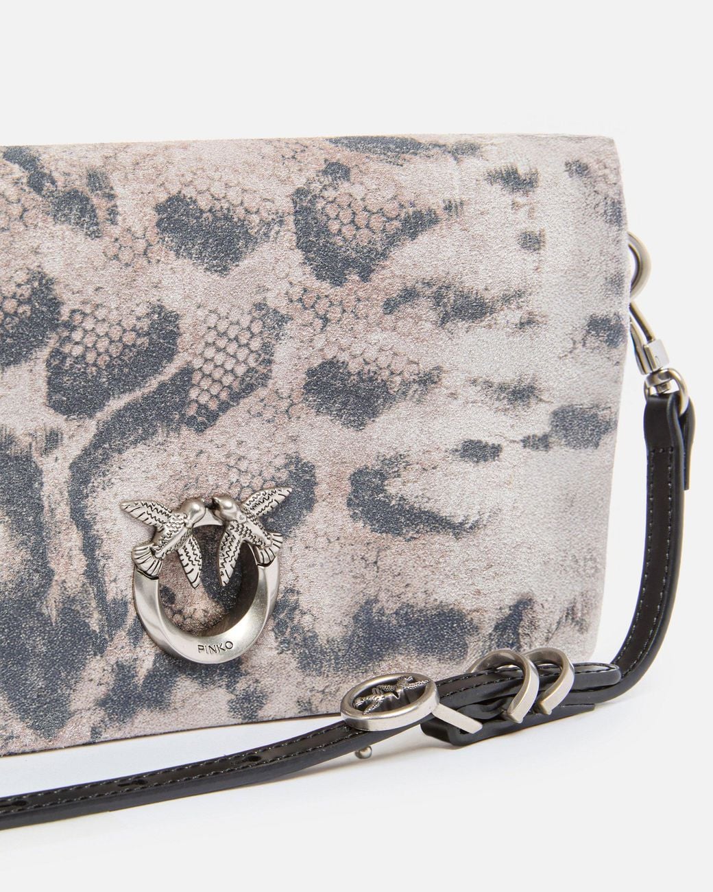 Pinko White Love Bag Click Soft Horizontal Mini Crossbody Clutch