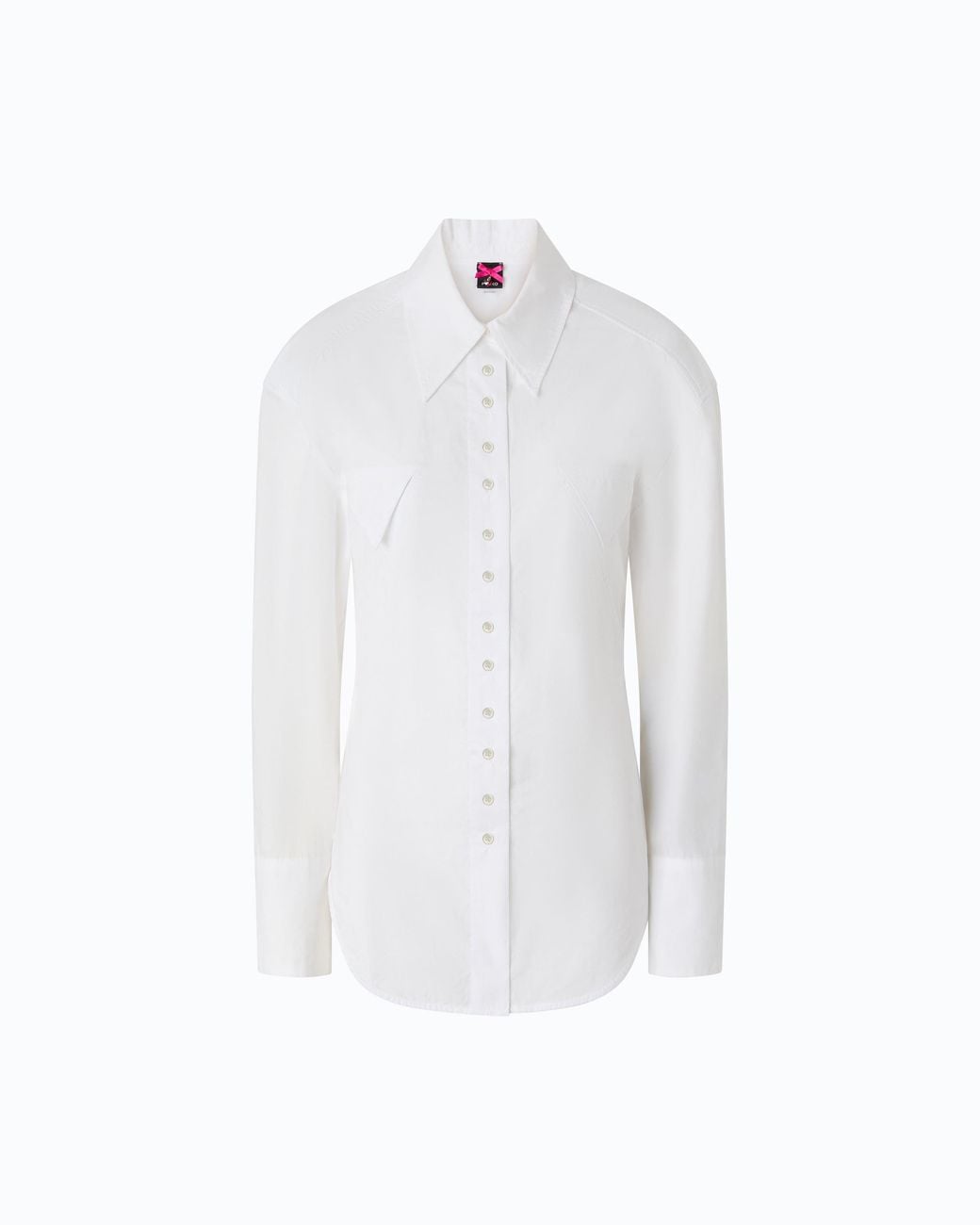 Pinko White Slim-Fit Shirt With Drawstring