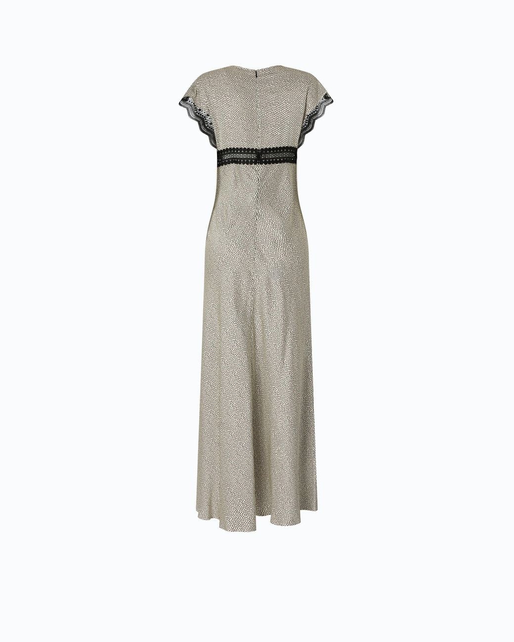 Pinko White Long Sleeveless Polka-Dot Dress