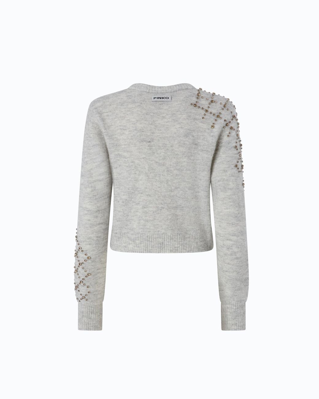 Pinko White Wool- And Alpaca-Blend Sweater With Jewel Motif