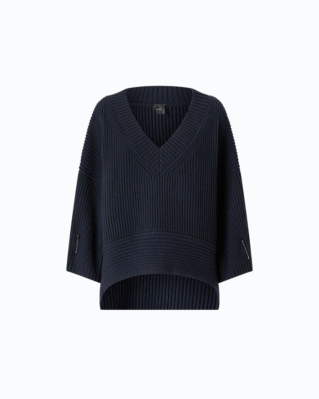 Pinko Blue Ribbed V-Neck Sweater