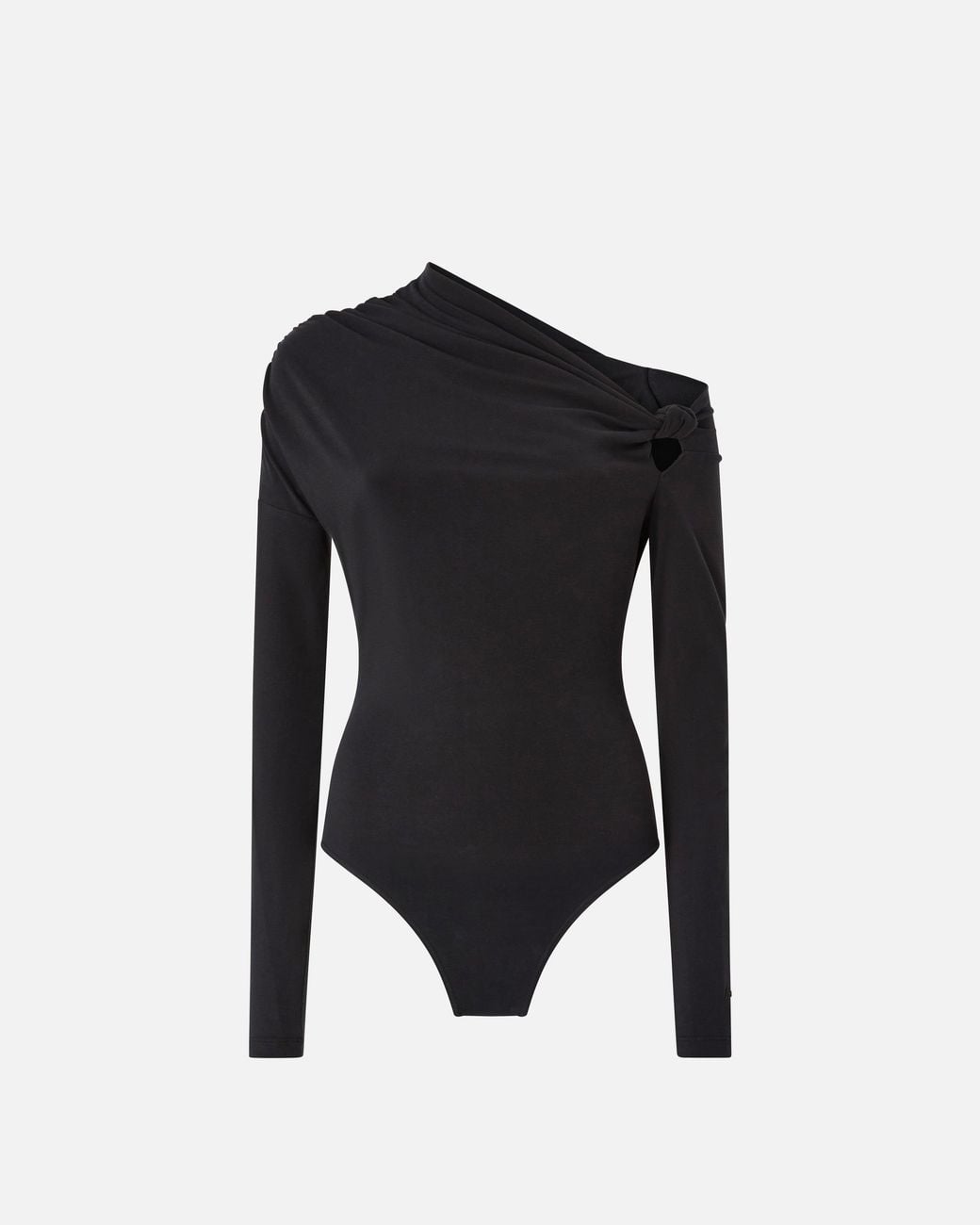 Pinko Black Bodysuit With Asymmetric Neckline