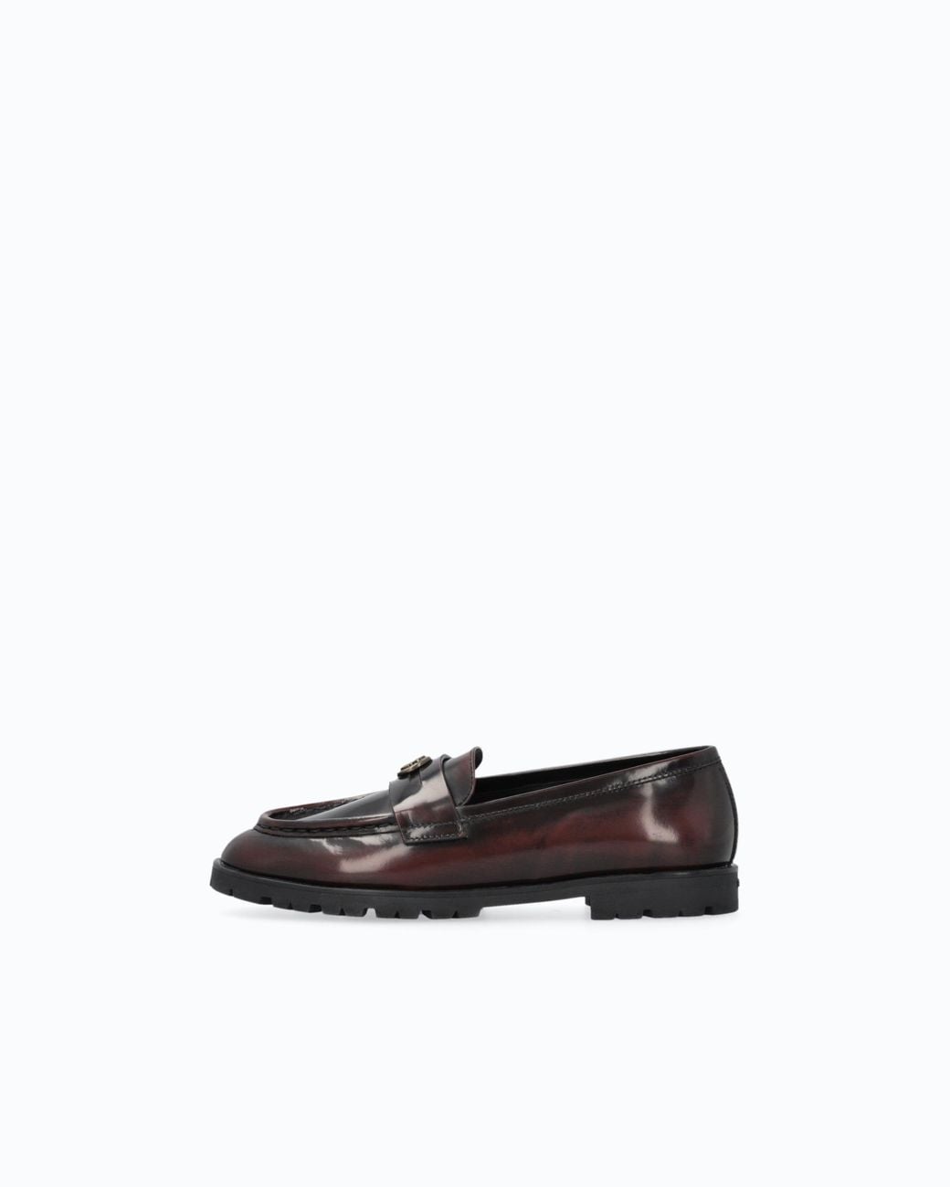 Pinko White Leather Loafers With Logo And Lug Sole