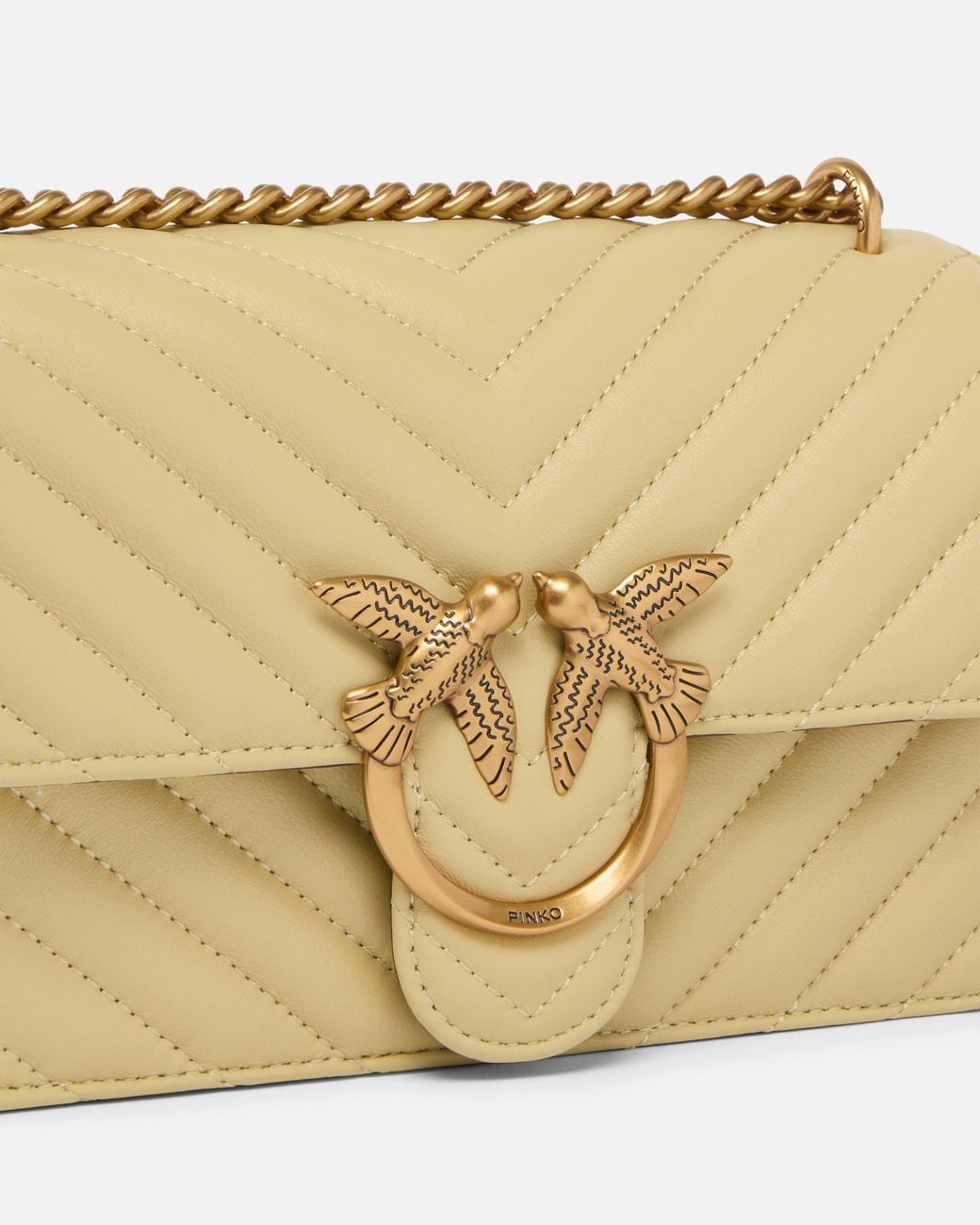 Pinko Natural Small Shoulder Bag Love Bag One Chevron
