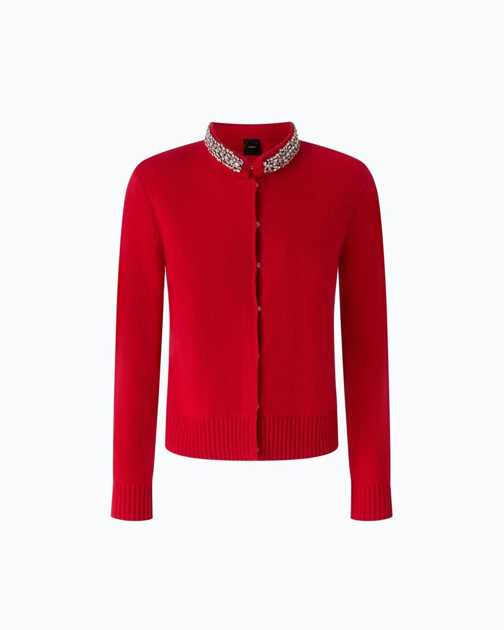 Pinko Red Cardigan With Jewel Collar