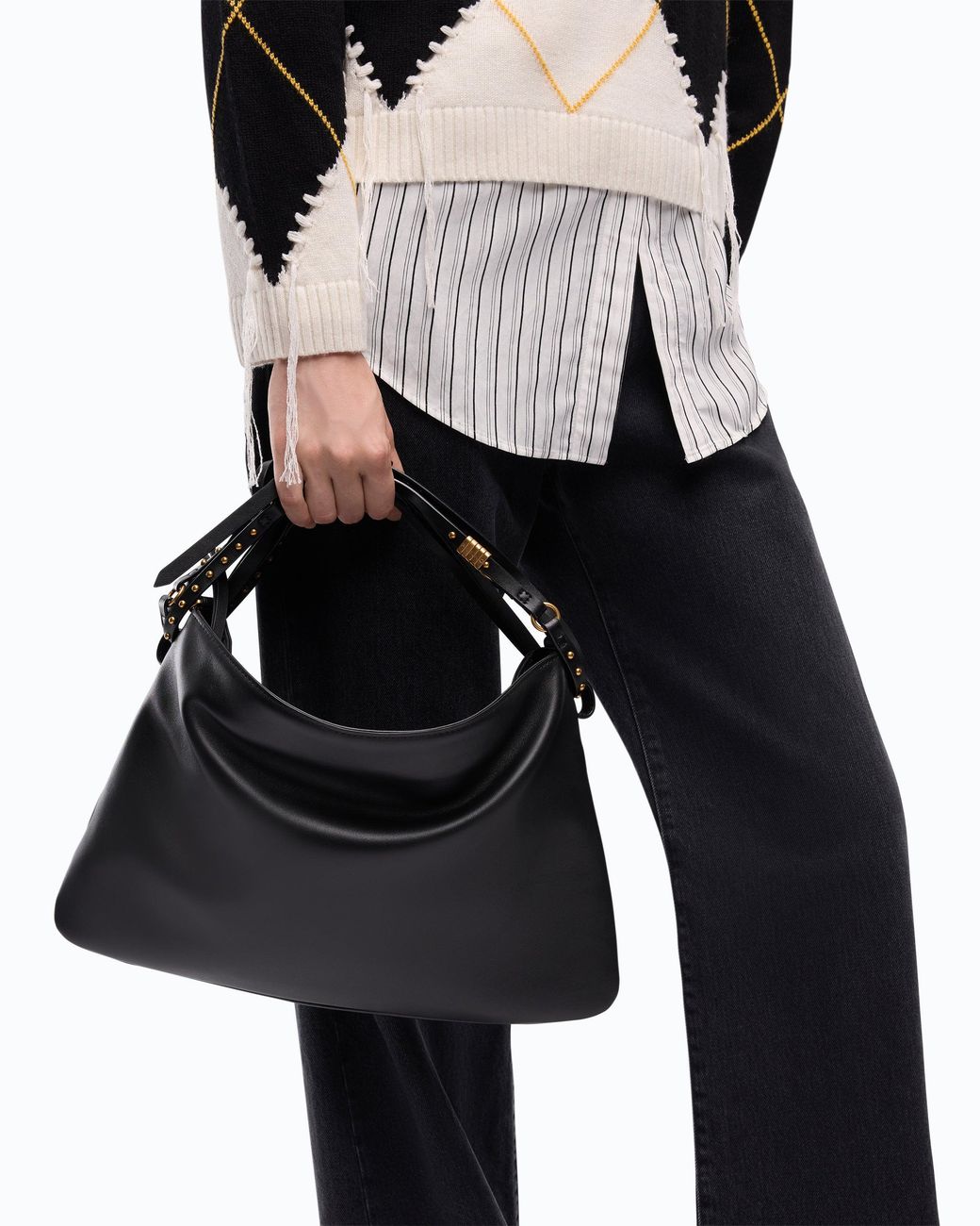 Pinko Black Belt Bag Big Large Shoulder Bag
